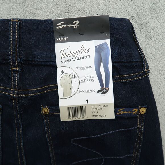 Seven7 Jeans Women's Size 4 Blue Mid-Rise Tummyless Skinny 29.5" Inseam NWT - Picture 9 of 16